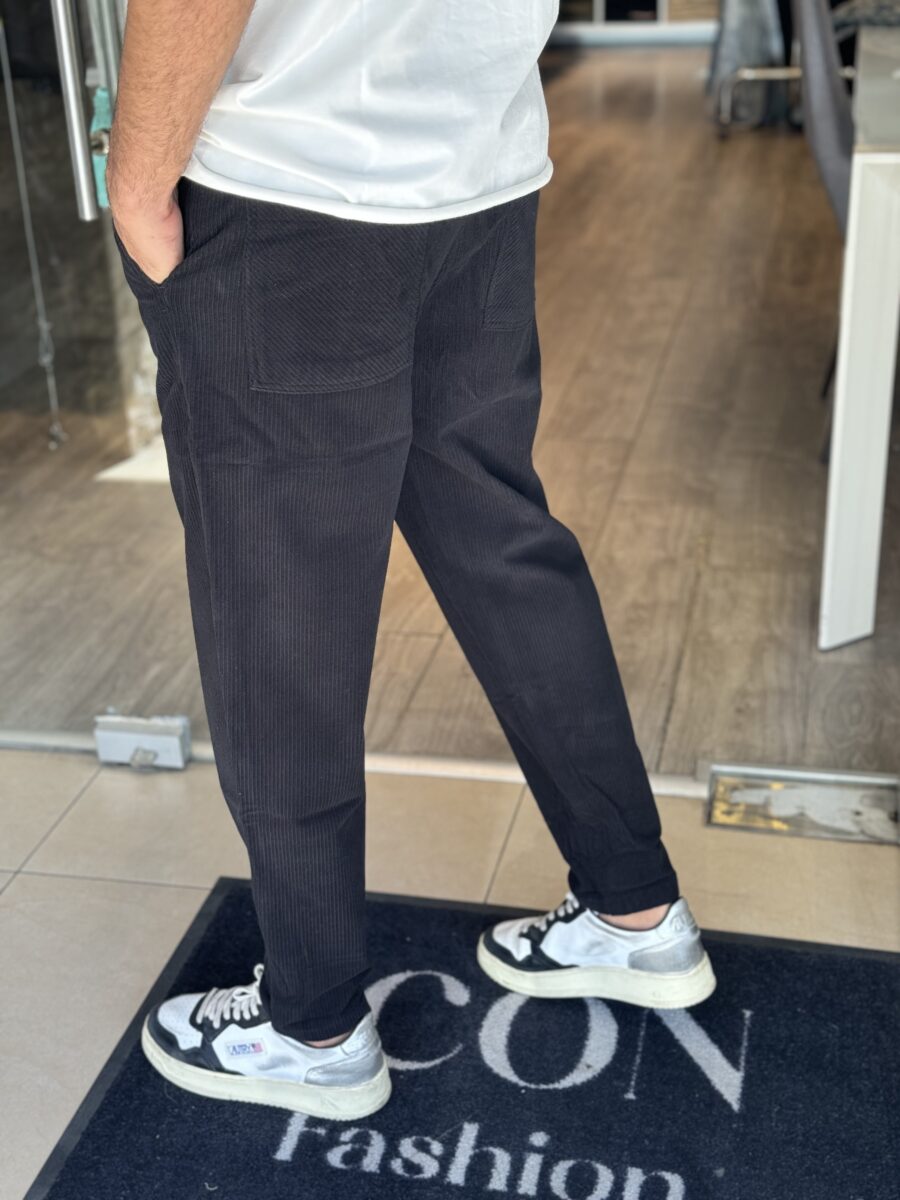 ⁦מכנס קורדרוי שחור⁩ – תמונה ⁦2⁩